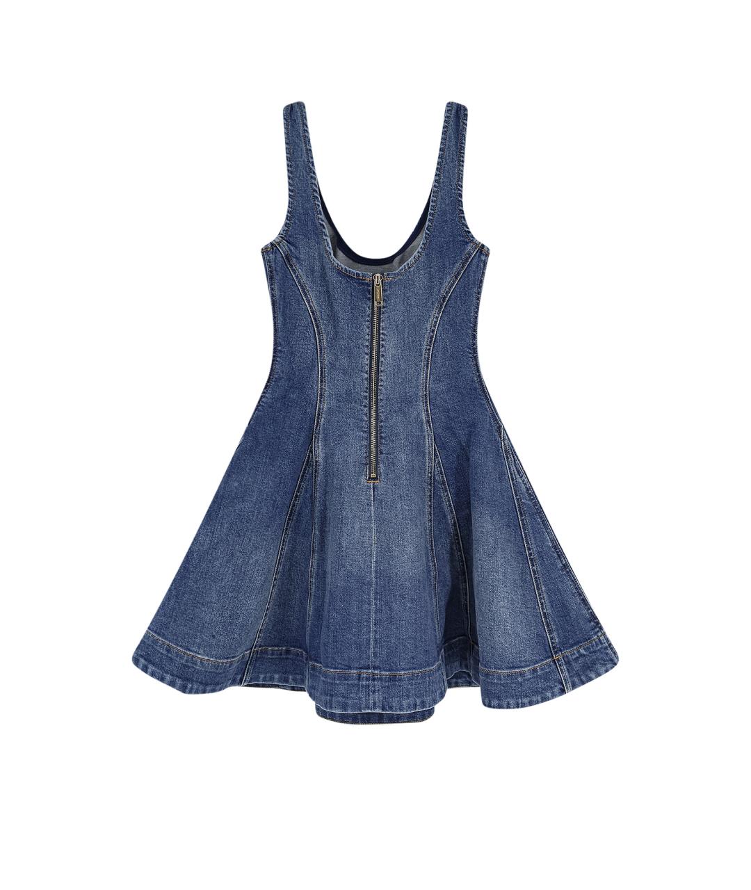 SELF-PORTRAIT Синее хлопковое повседневное платье, фото 2