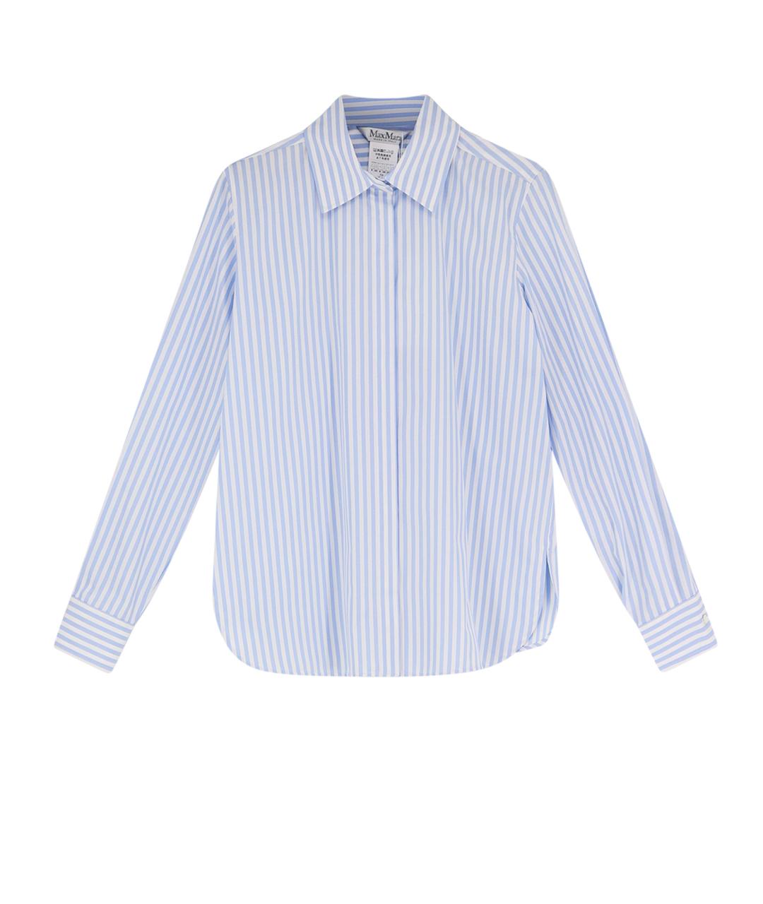 MAX MARA Голубая хлопковая рубашка, фото 1