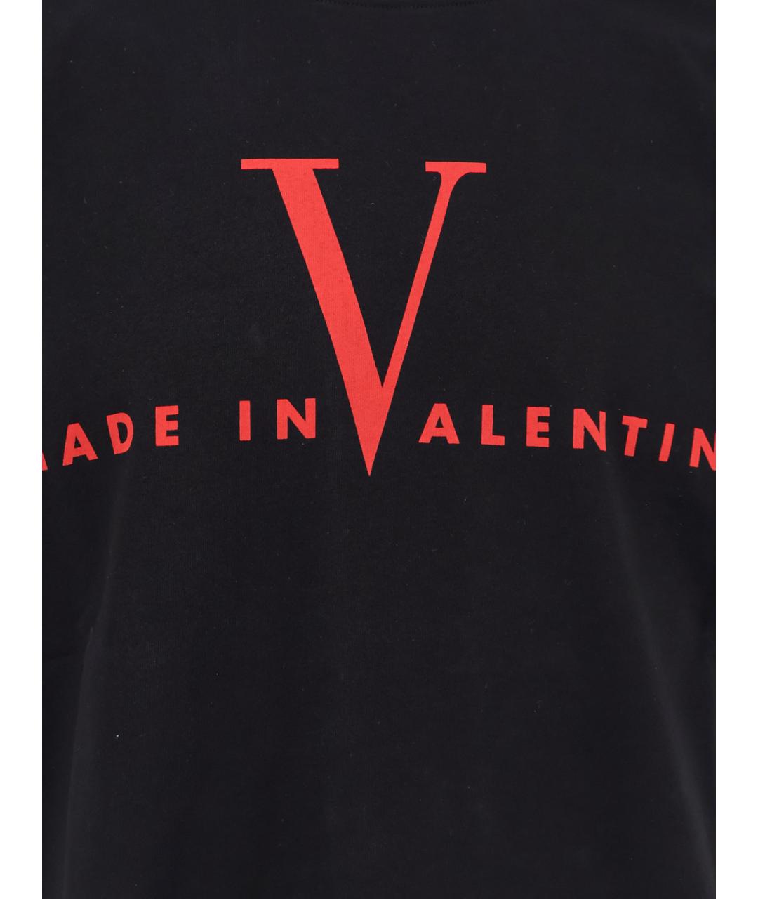 VALENTINO Черная хлопковая футболка, фото 3