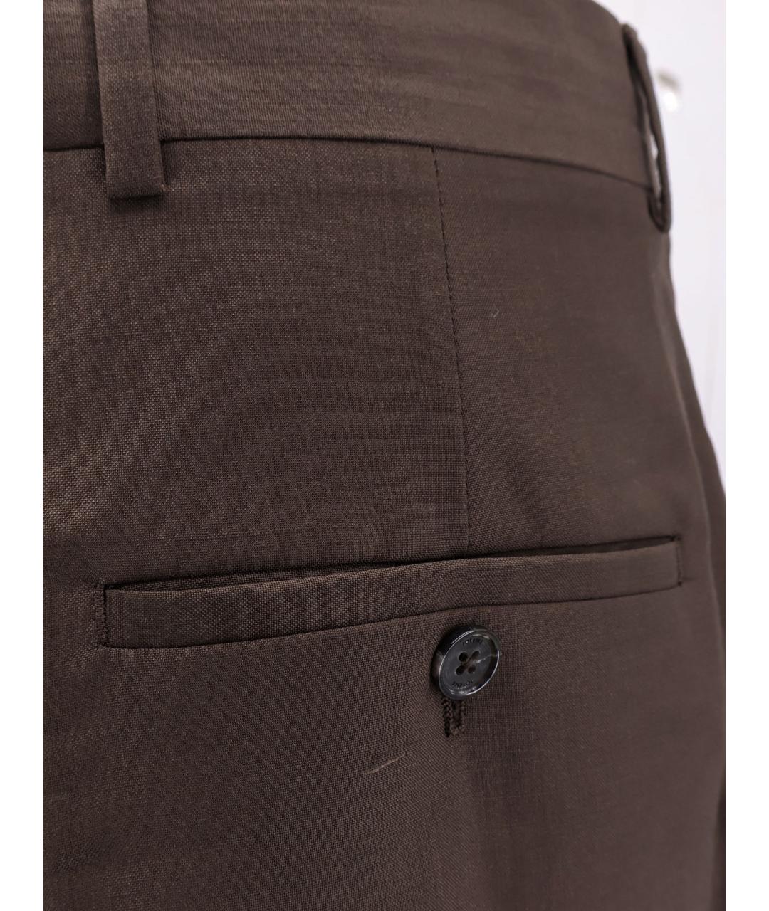 TOTEME Коричневые шерстяные прямые брюки, фото 3
