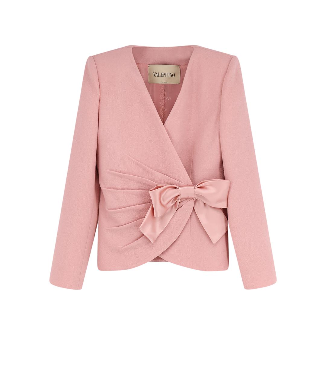 VALENTINO Розовый шерстяной жакет/пиджак, фото 1