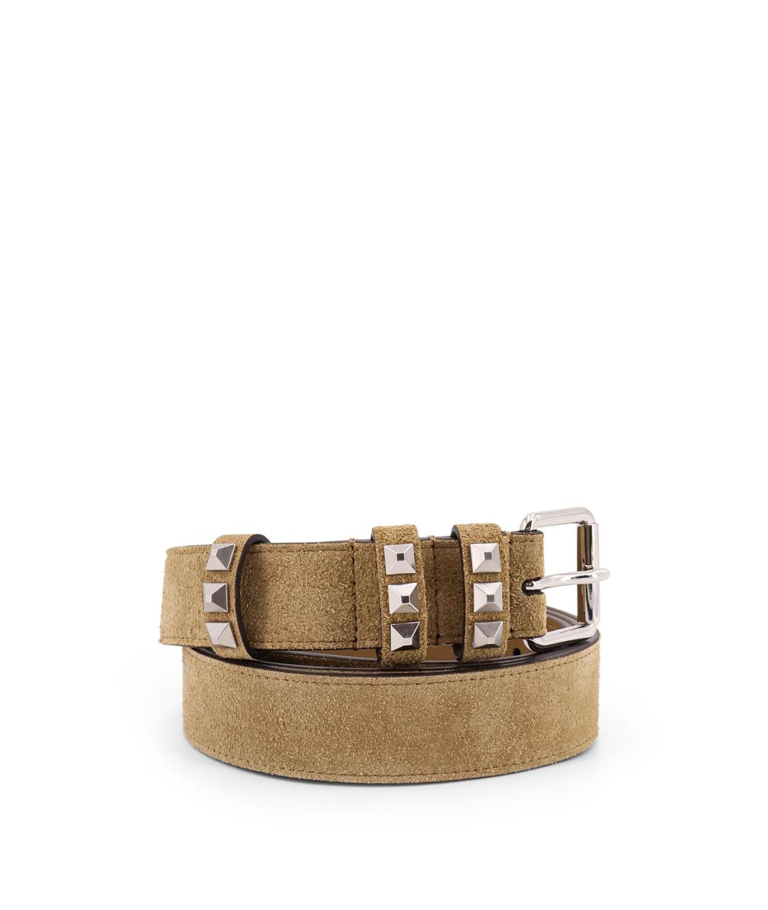 VALENTINO Бежевый кожаный ремень, фото 3
