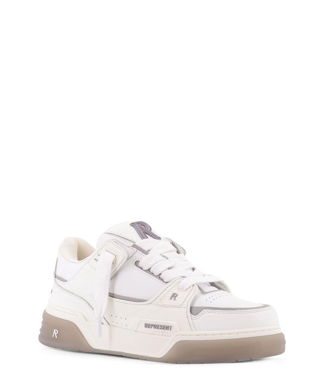 REPRESENT Белые кожаные низкие кроссовки / кеды, фото 2