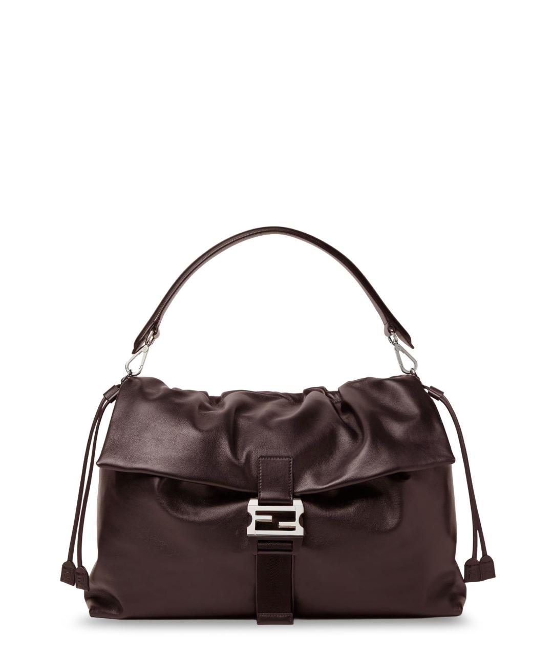 FENDI Коричневая бархатная сумка на плечо, фото 1