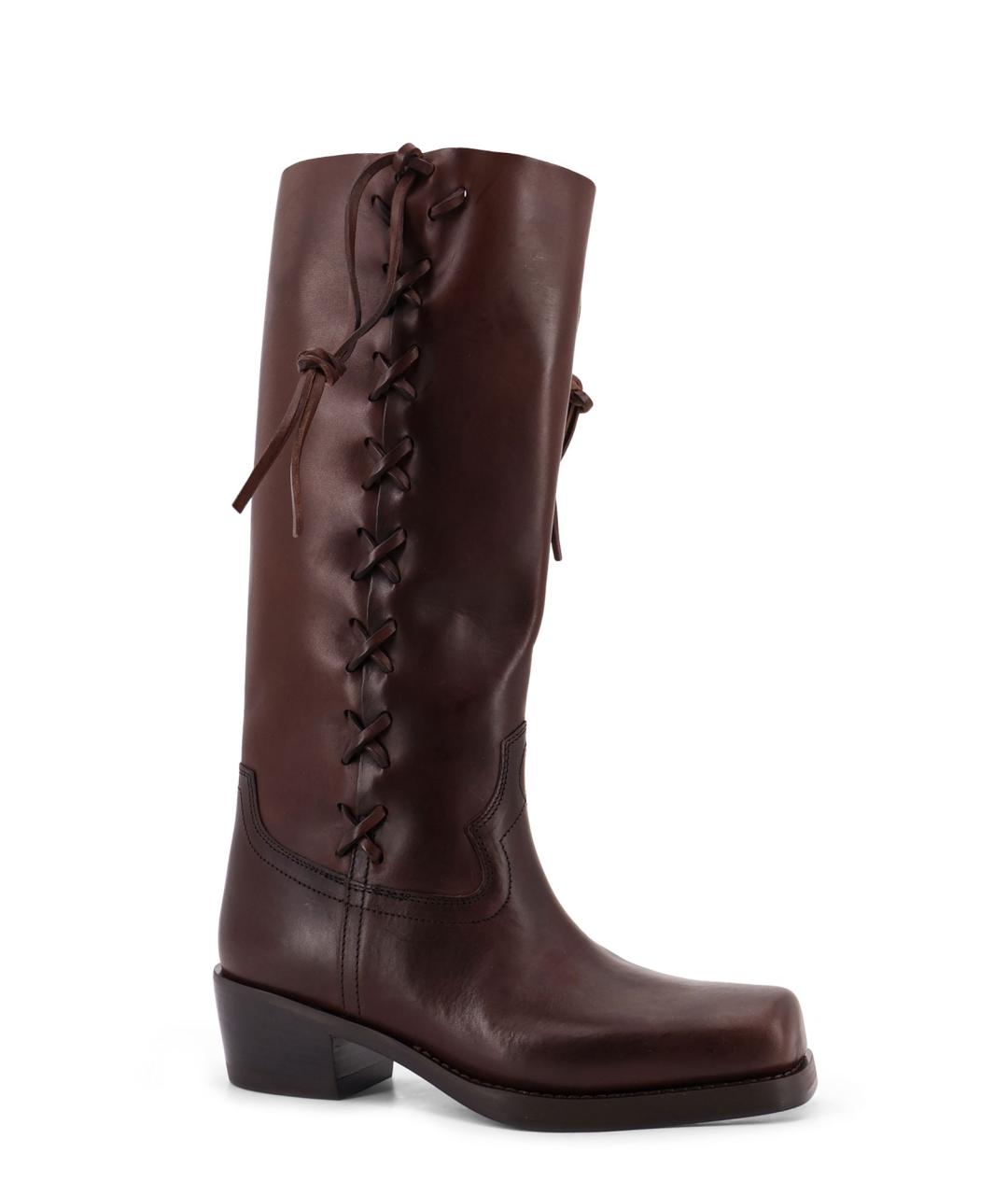 PARIS TEXAS Коричневые кожаные сапоги, фото 2