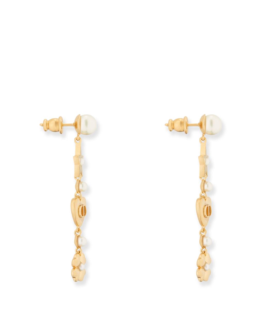 CHRISTIAN DIOR Золотые металлические серьги, фото 2