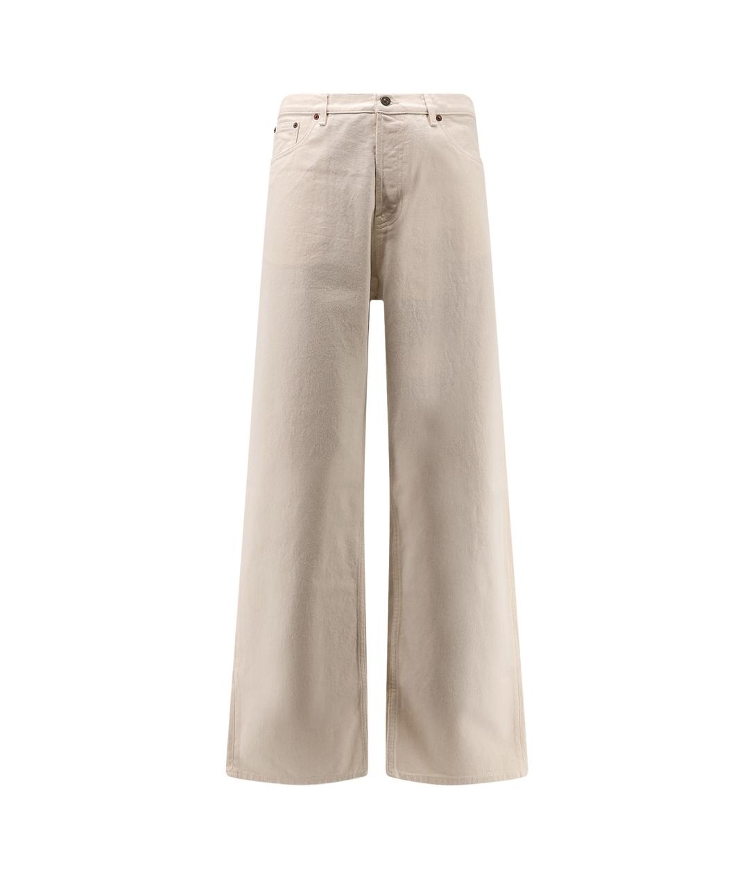 VALENTINO Бежевые хлопковые прямые джинсы, фото 1
