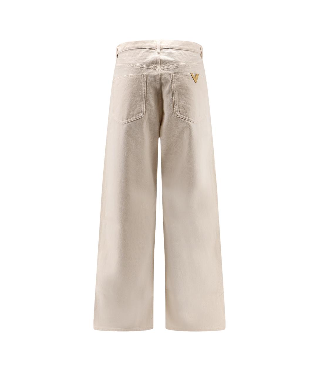 VALENTINO Бежевые хлопковые прямые джинсы, фото 2