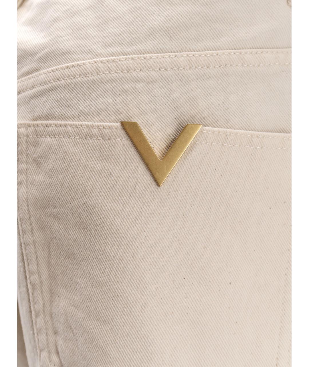 VALENTINO Бежевые хлопковые прямые джинсы, фото 3