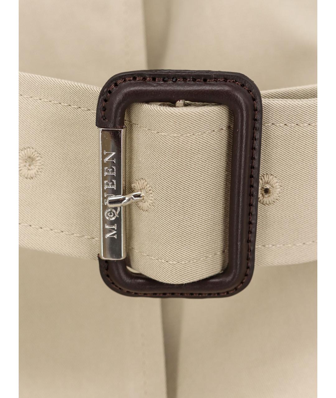 ALEXANDER MCQUEEN Бежевый хлопковый тренч/плащ, фото 3