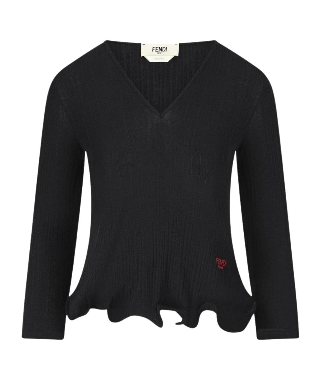 FENDI Черный шерстяной джемпер / свитер, фото 1