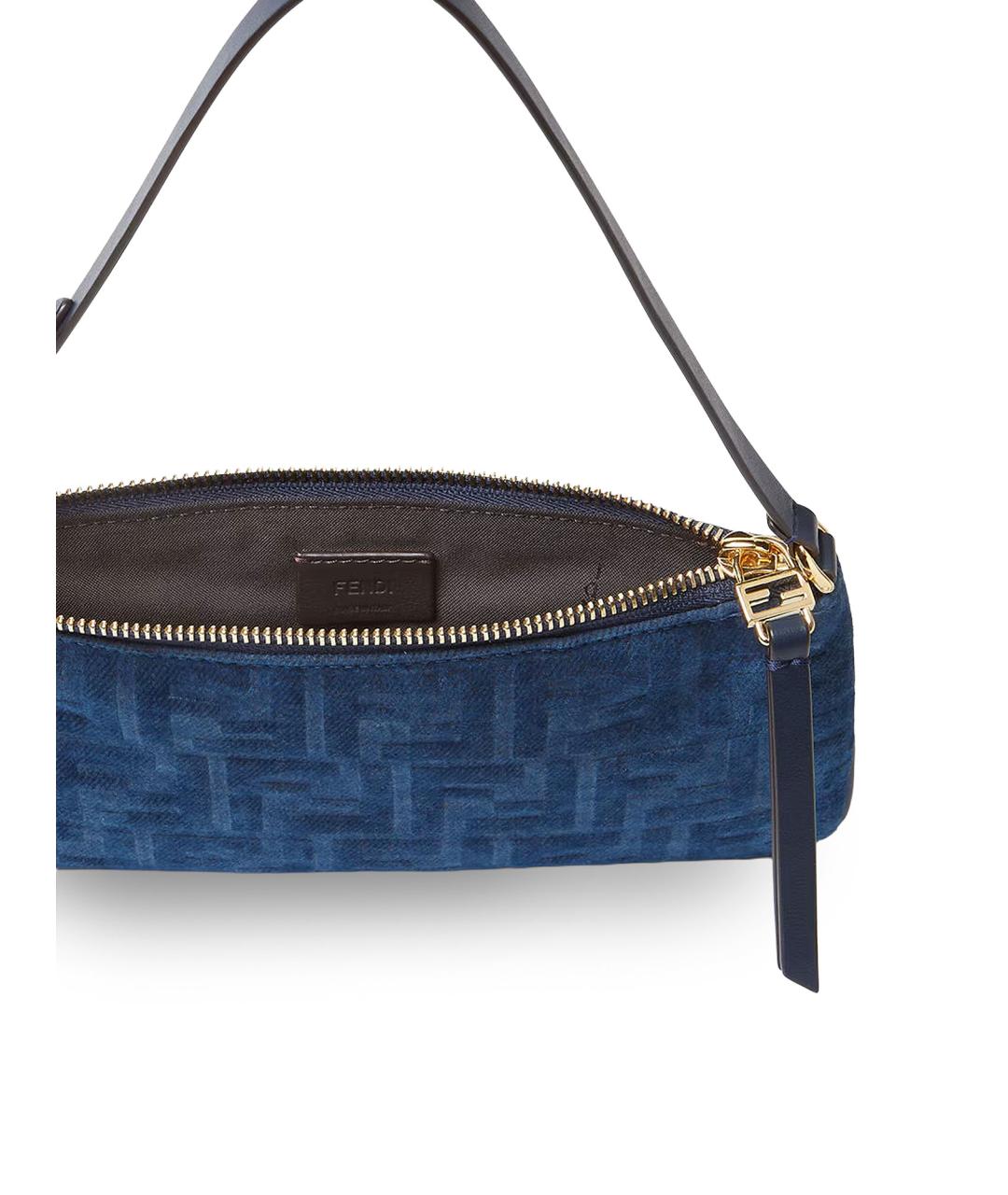 FENDI Синяя тканевая сумка через плечо, фото 4