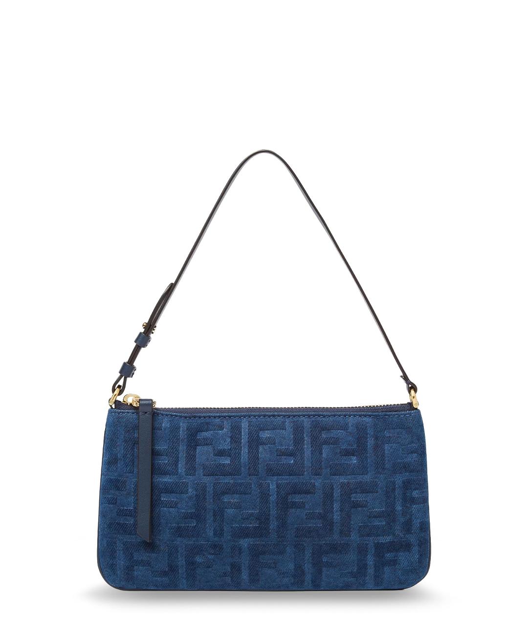 FENDI Синяя тканевая сумка через плечо, фото 1