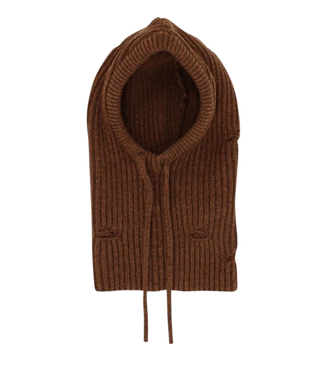 MM6 MAISON MARGIELA Коричневая шерстяная шапка, фото 1