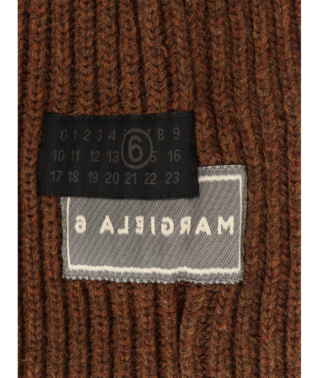 MM6 MAISON MARGIELA Коричневая шерстяная шапка, фото 3