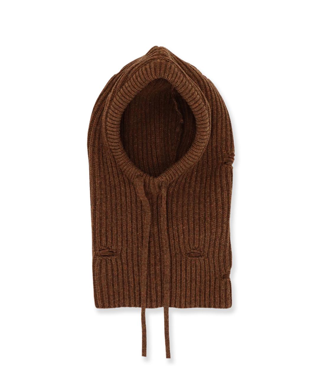 MM6 MAISON MARGIELA Коричневая шерстяная шапка, фото 4