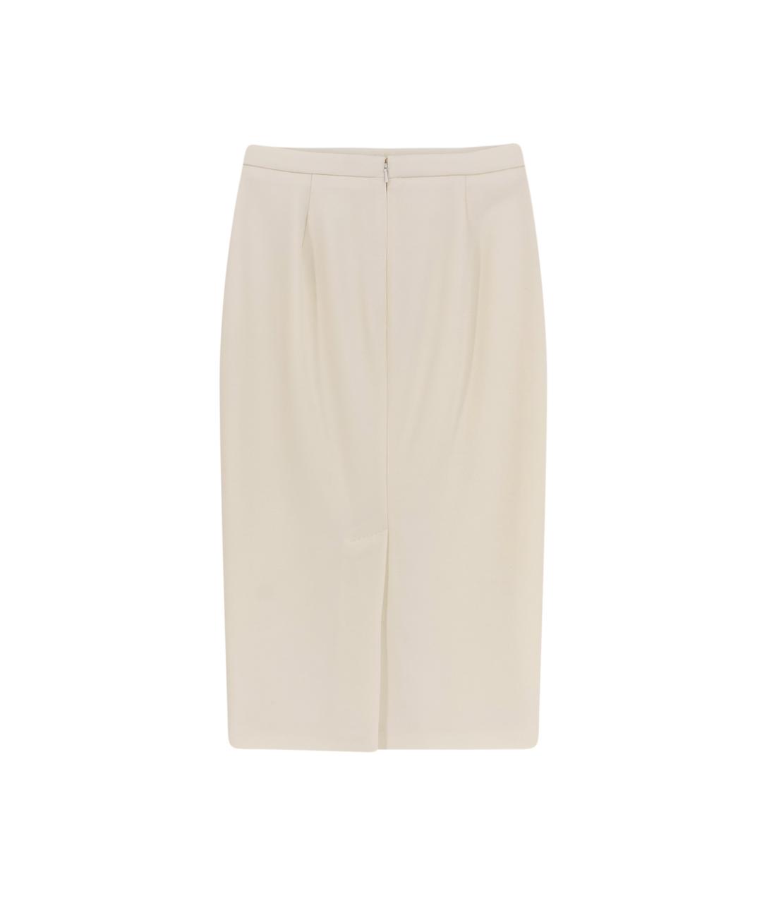 MAX MARA Белая шерстяная юбка миди, фото 2