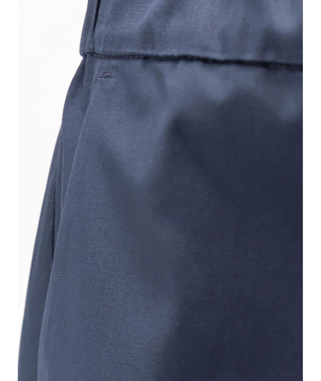 'S MAX MARA Синие хлопковые прямые брюки, фото 3