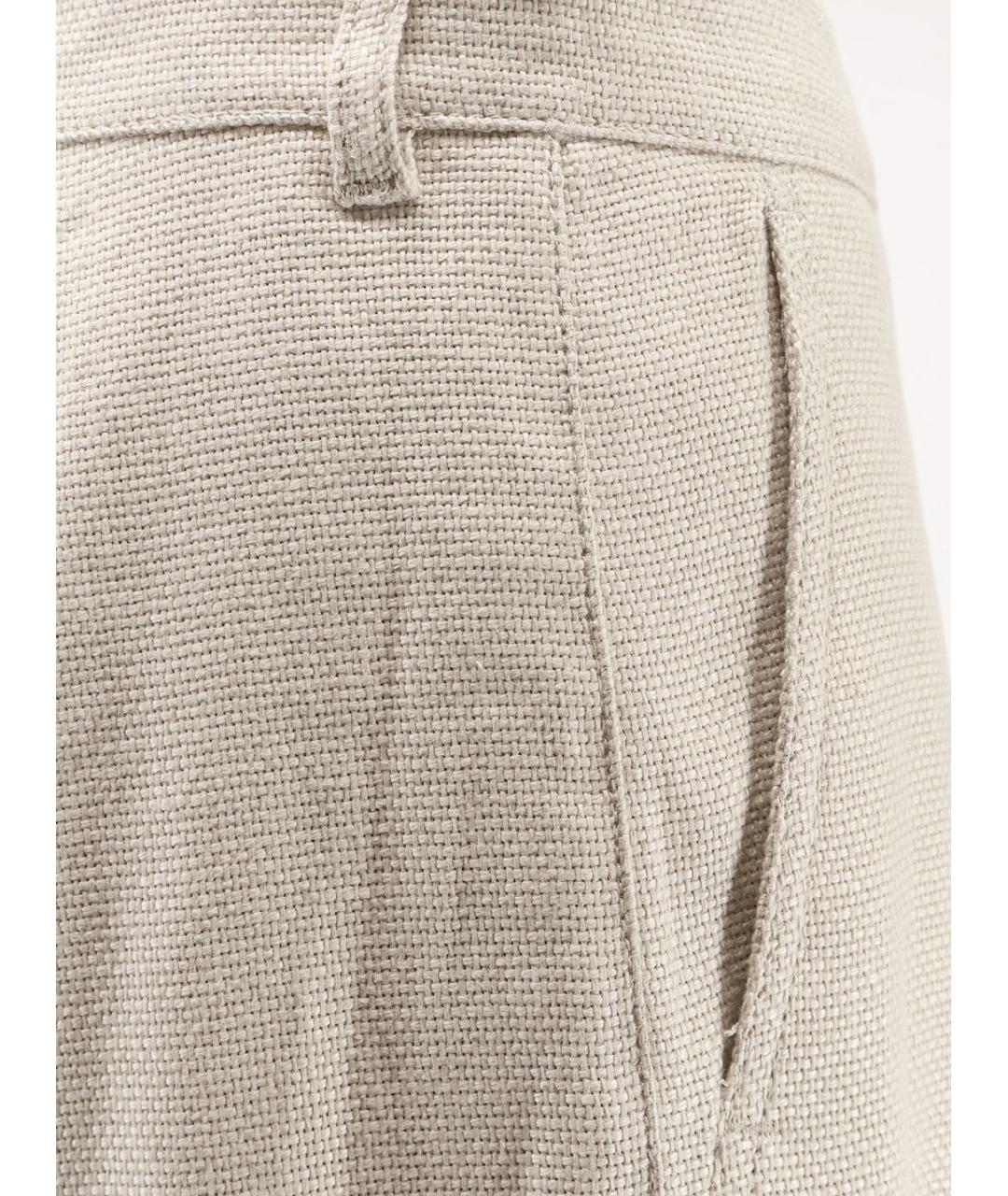 'S MAX MARA Бежевые хлопковые прямые брюки, фото 2