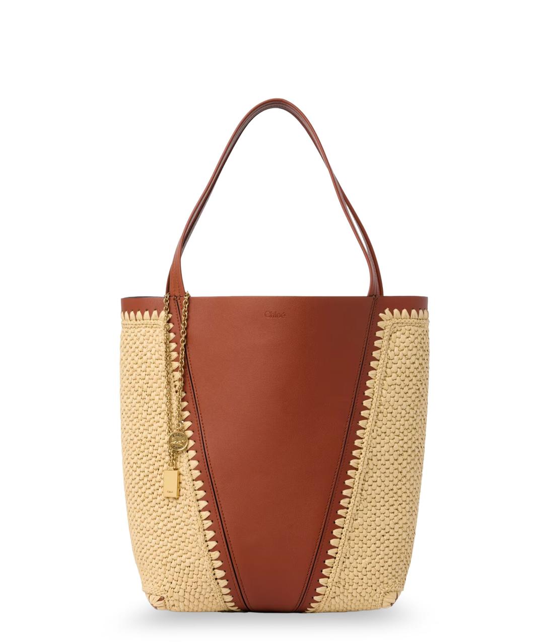 CHLOE Бежевая пелетеная сумка тоут, фото 1