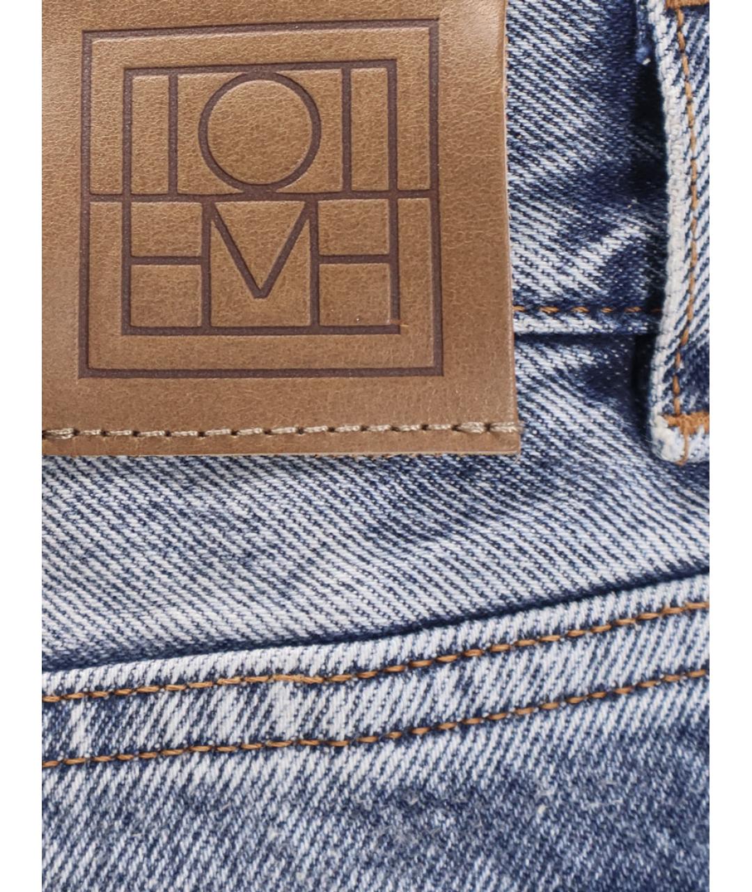 TOTEME Голубые хлопковые прямые джинсы, фото 3