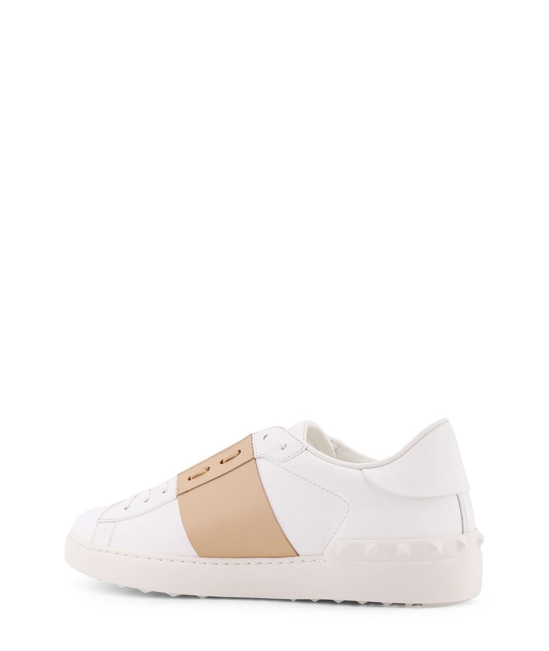 VALENTINO Белые кожаные низкие кроссовки / кеды, фото 3