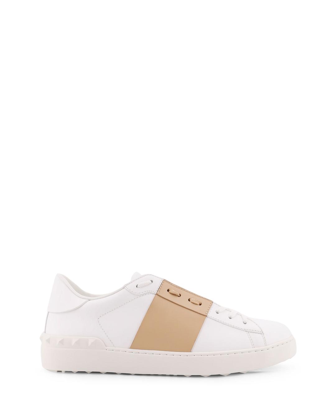 VALENTINO Белые кожаные низкие кроссовки / кеды, фото 1