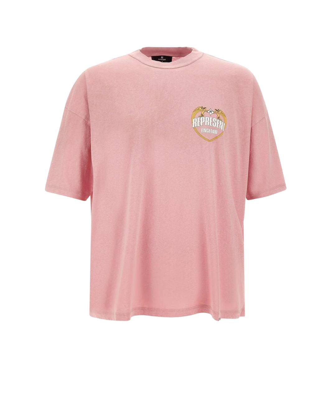 REPRESENT Розовая хлопковая футболка, фото 1