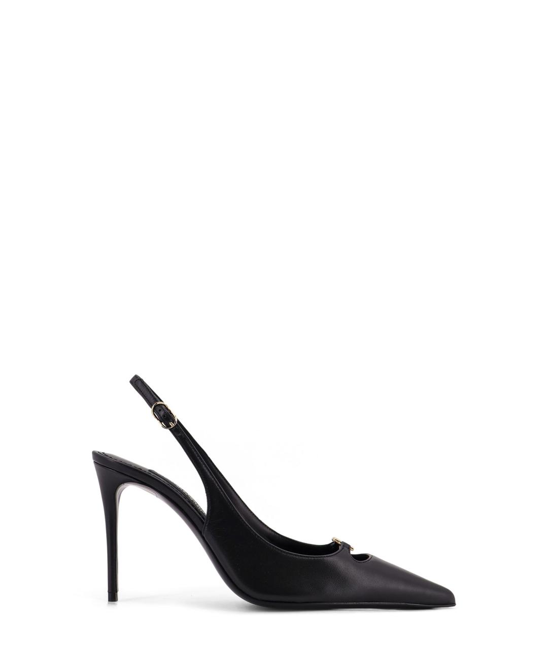 DOLCE&GABBANA Черные кожаные туфли, фото 1