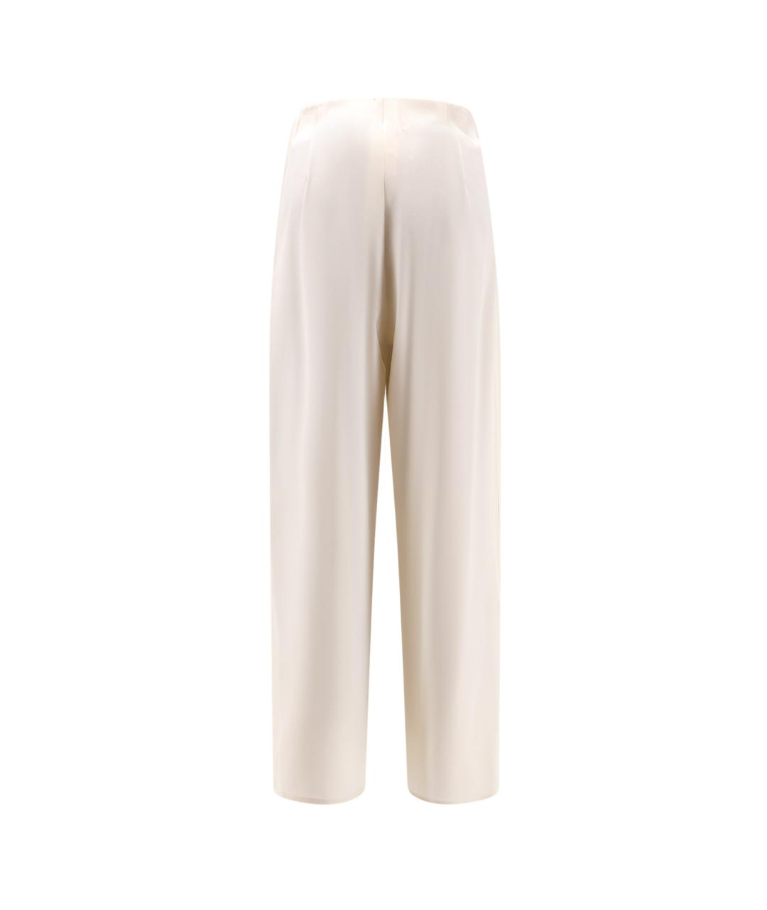 MAX MARA Бежевые шелковые прямые брюки, фото 2