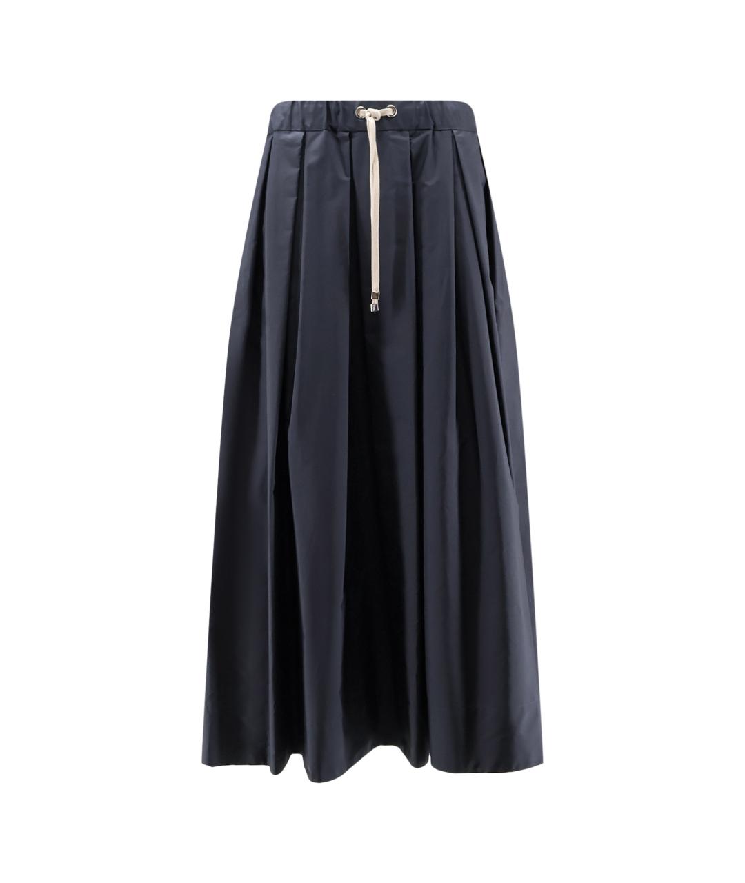 'S MAX MARA Синяя хлопковая юбка миди, фото 4