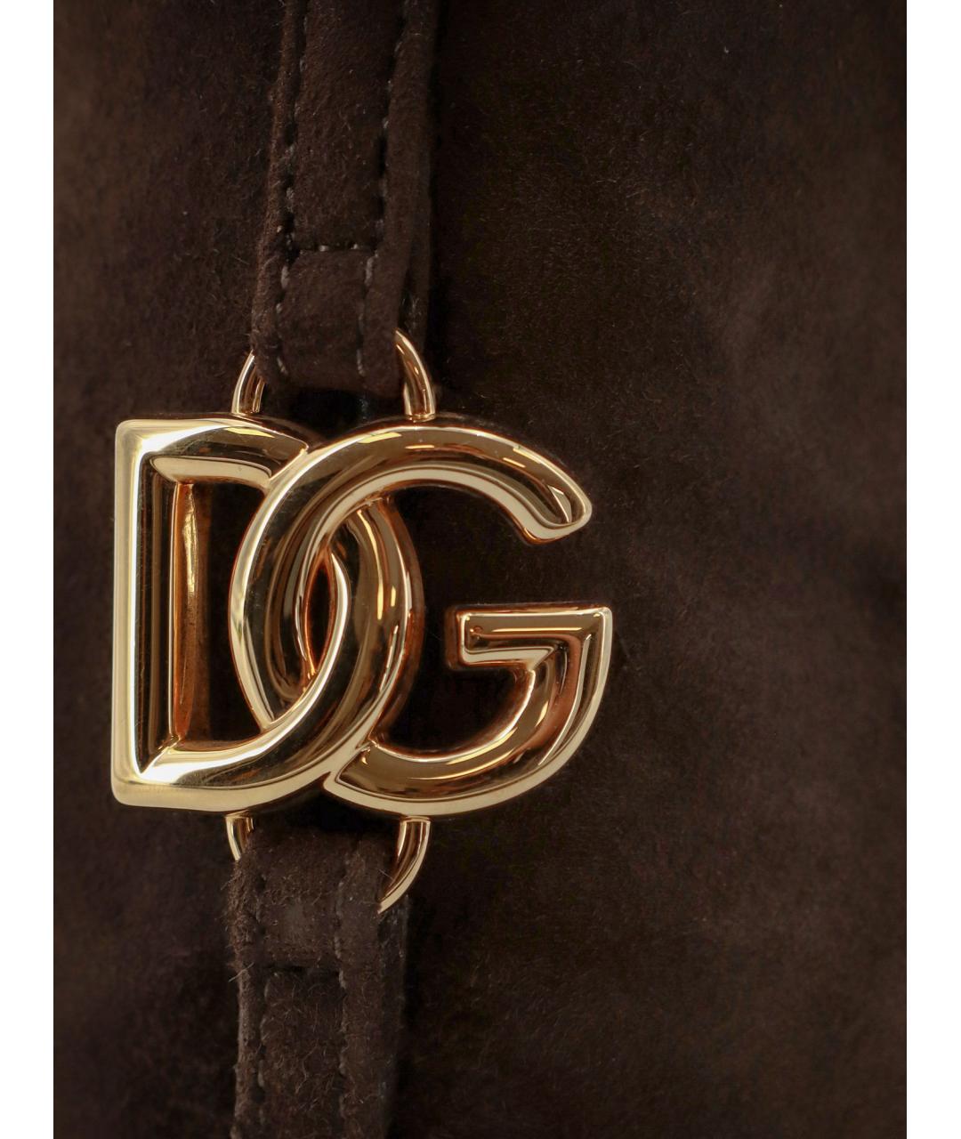 DOLCE&GABBANA Коричневые замшевые ботфорты, фото 4