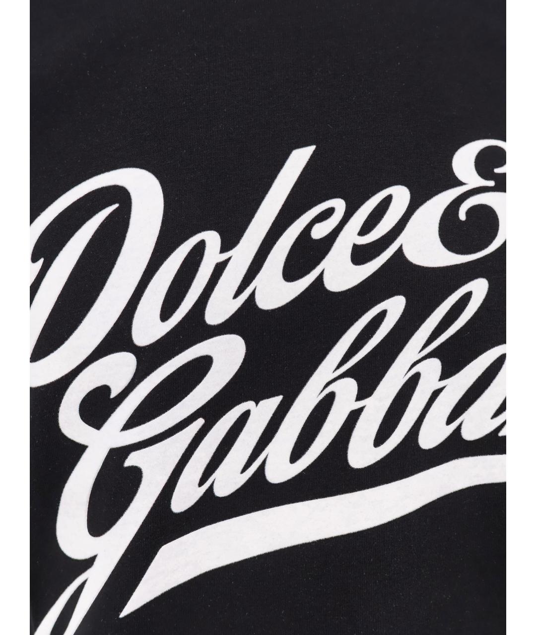 DOLCE&GABBANA Черная хлопковая футболка, фото 3