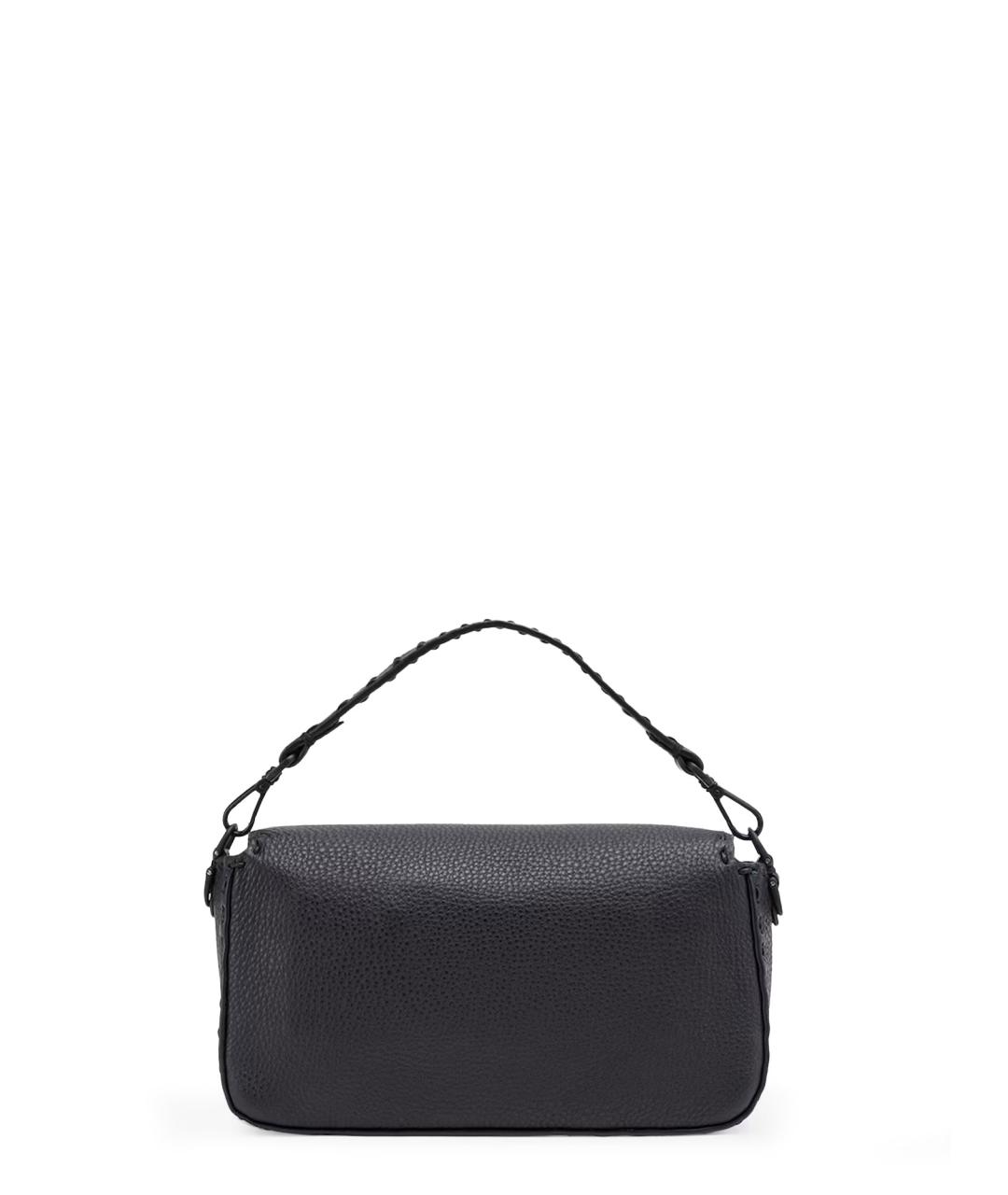 FENDI Антрацитовая кожаная сумка тоут, фото 2