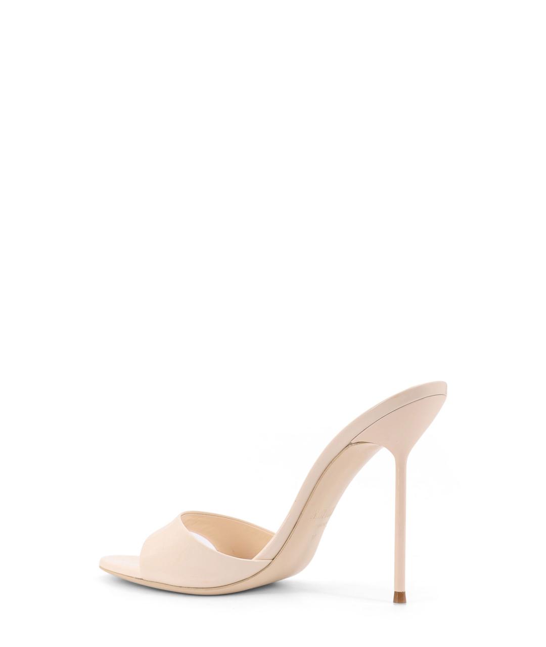 PARIS TEXAS Бежевые кожаные мюли, фото 3