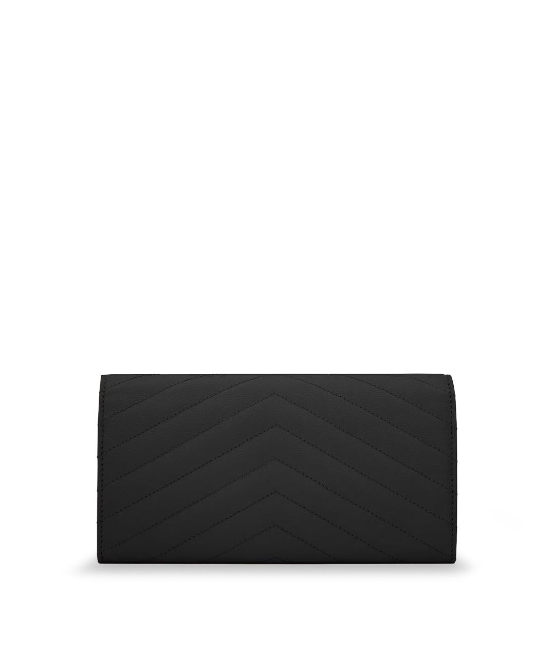 SAINT LAURENT Черный кожаный кошелек, фото 2