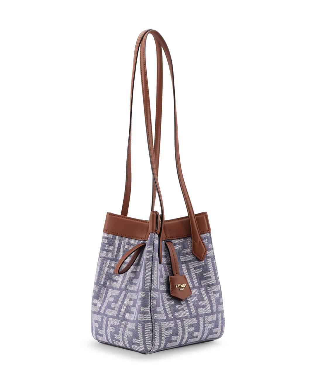 FENDI Голубая деним сумка тоут, фото 3