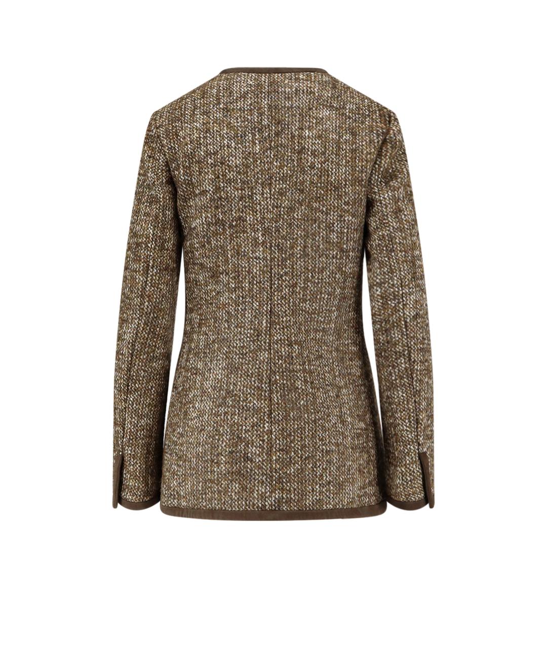 GOLDEN GOOSE DELUXE BRAND Коричневый шерстяной жакет/пиджак, фото 2