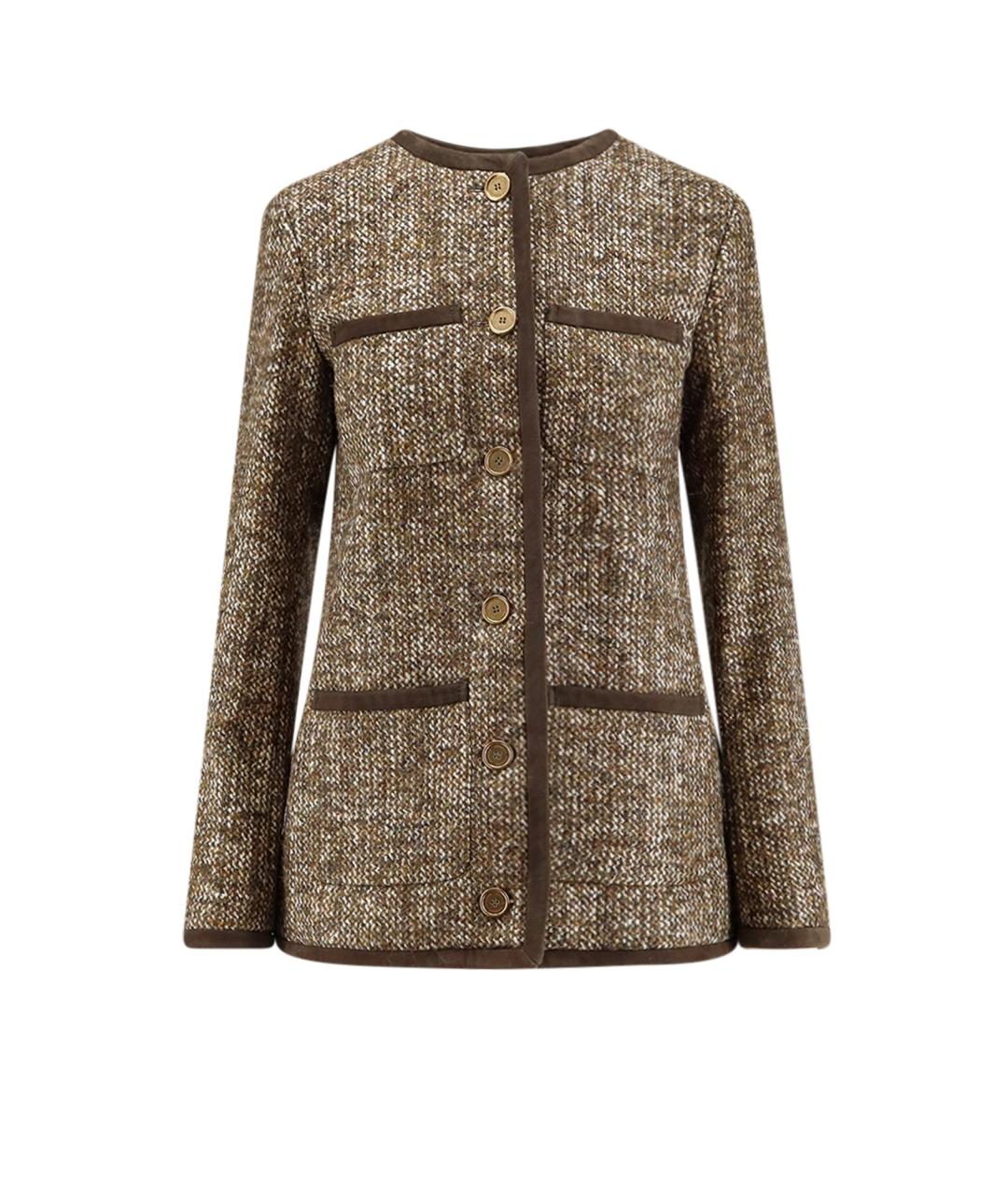 GOLDEN GOOSE DELUXE BRAND Коричневый шерстяной жакет/пиджак, фото 1