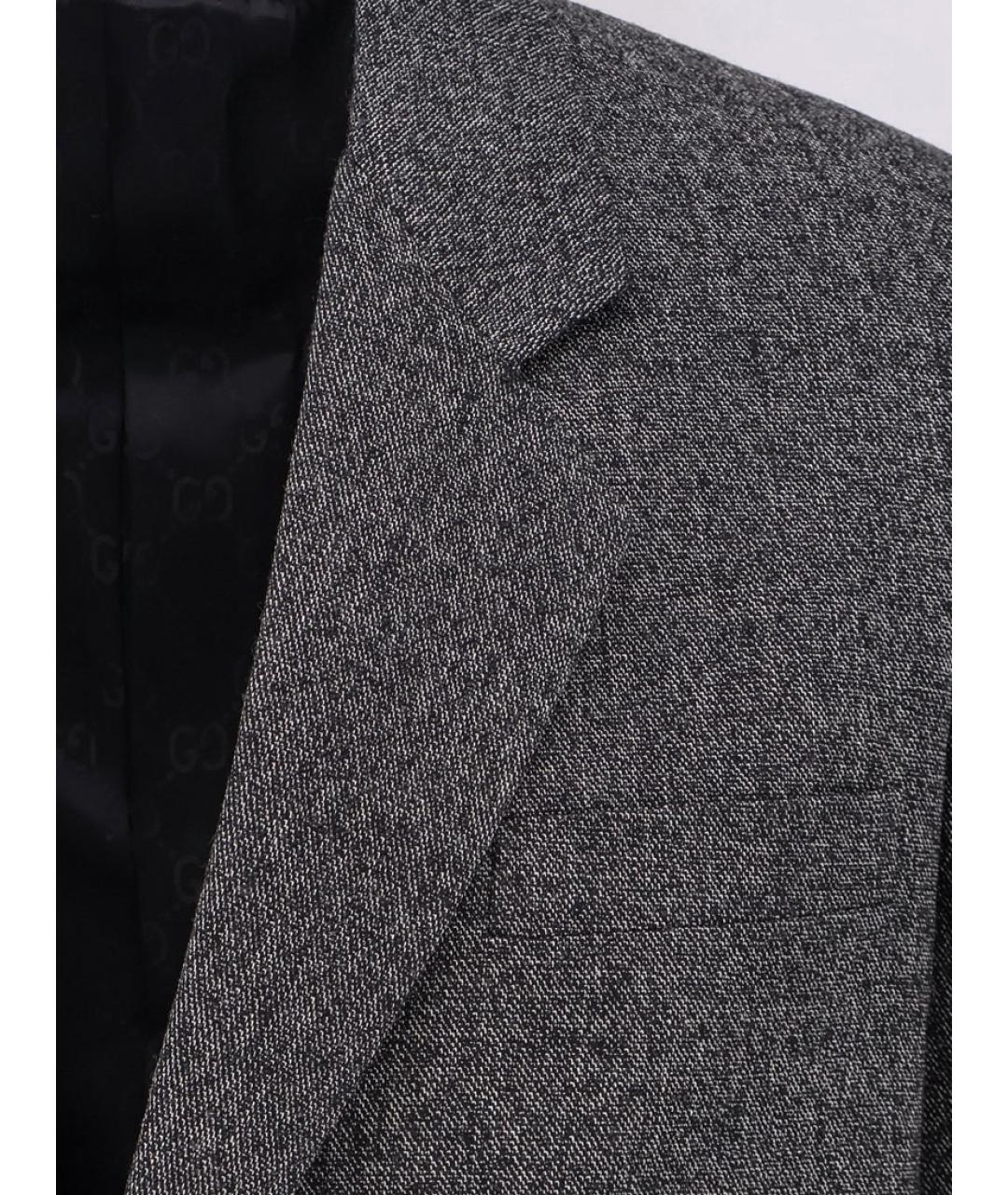 GUCCI Серый шерстяной пиджак, фото 3
