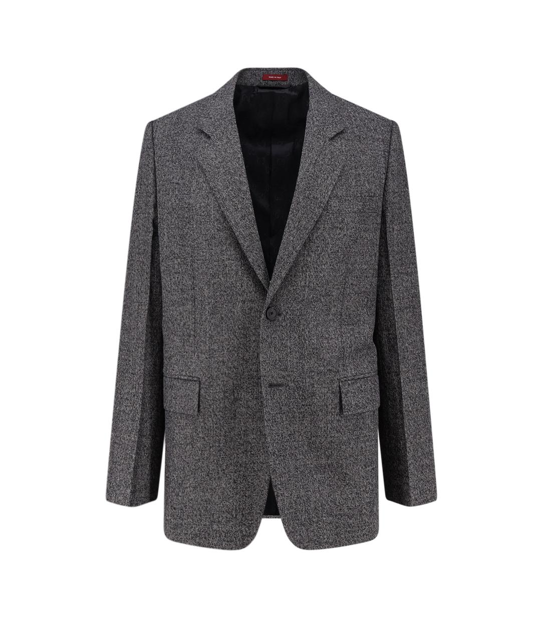 GUCCI Серый шерстяной пиджак, фото 1