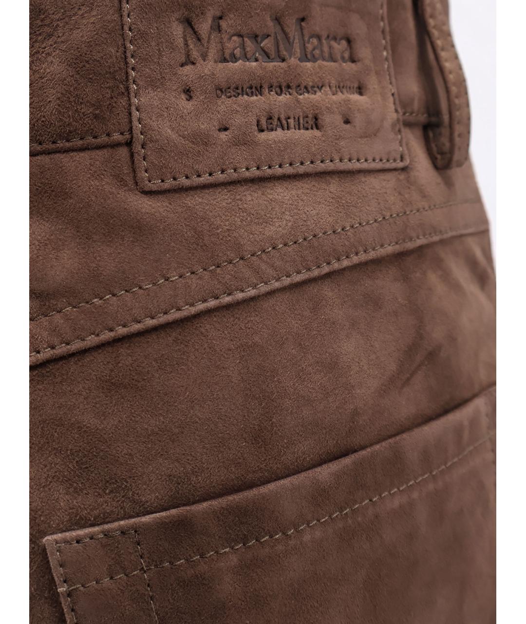 'S MAX MARA Коричневые прямые брюки, фото 3