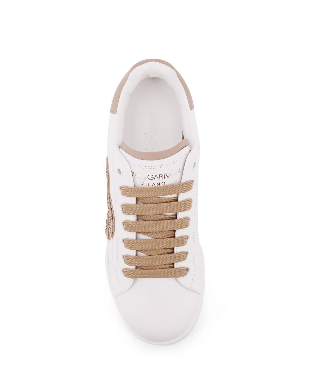 DOLCE&GABBANA Белые кожаные кеды, фото 5