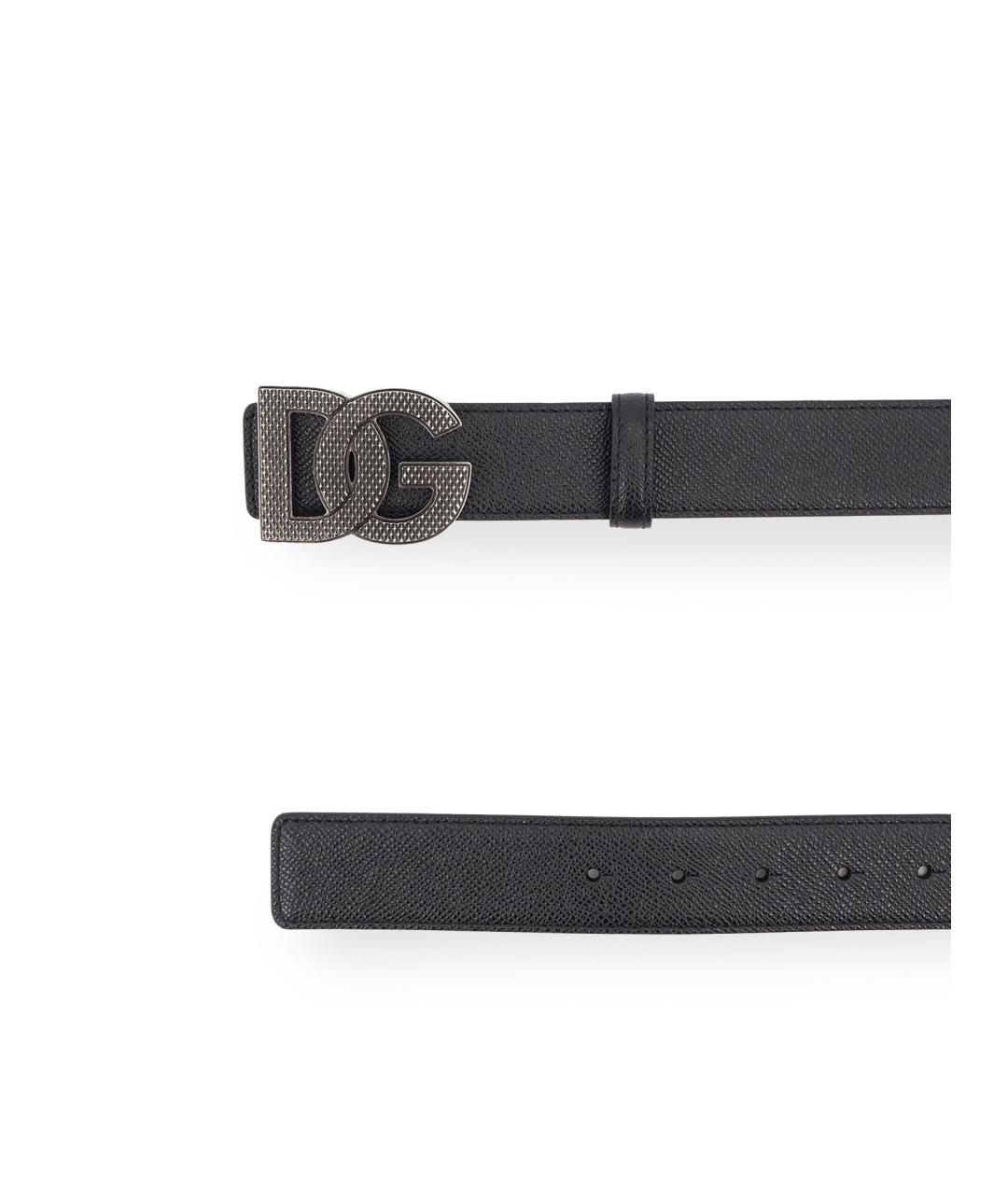 DOLCE&GABBANA Черный кожаный ремень, фото 2