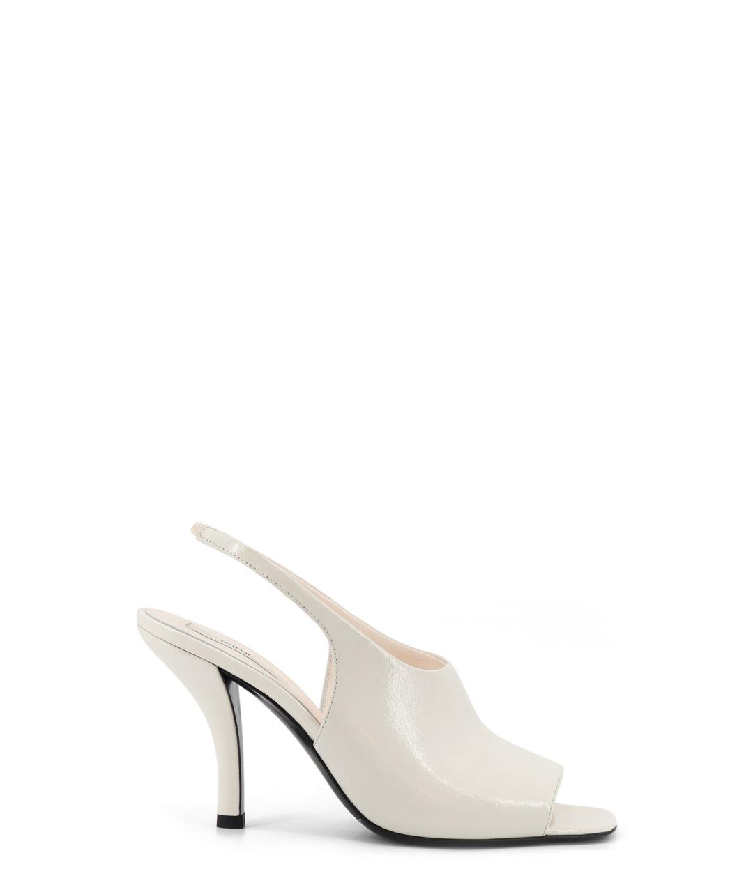 TOTEME Белые кожаные босоножки, фото 1