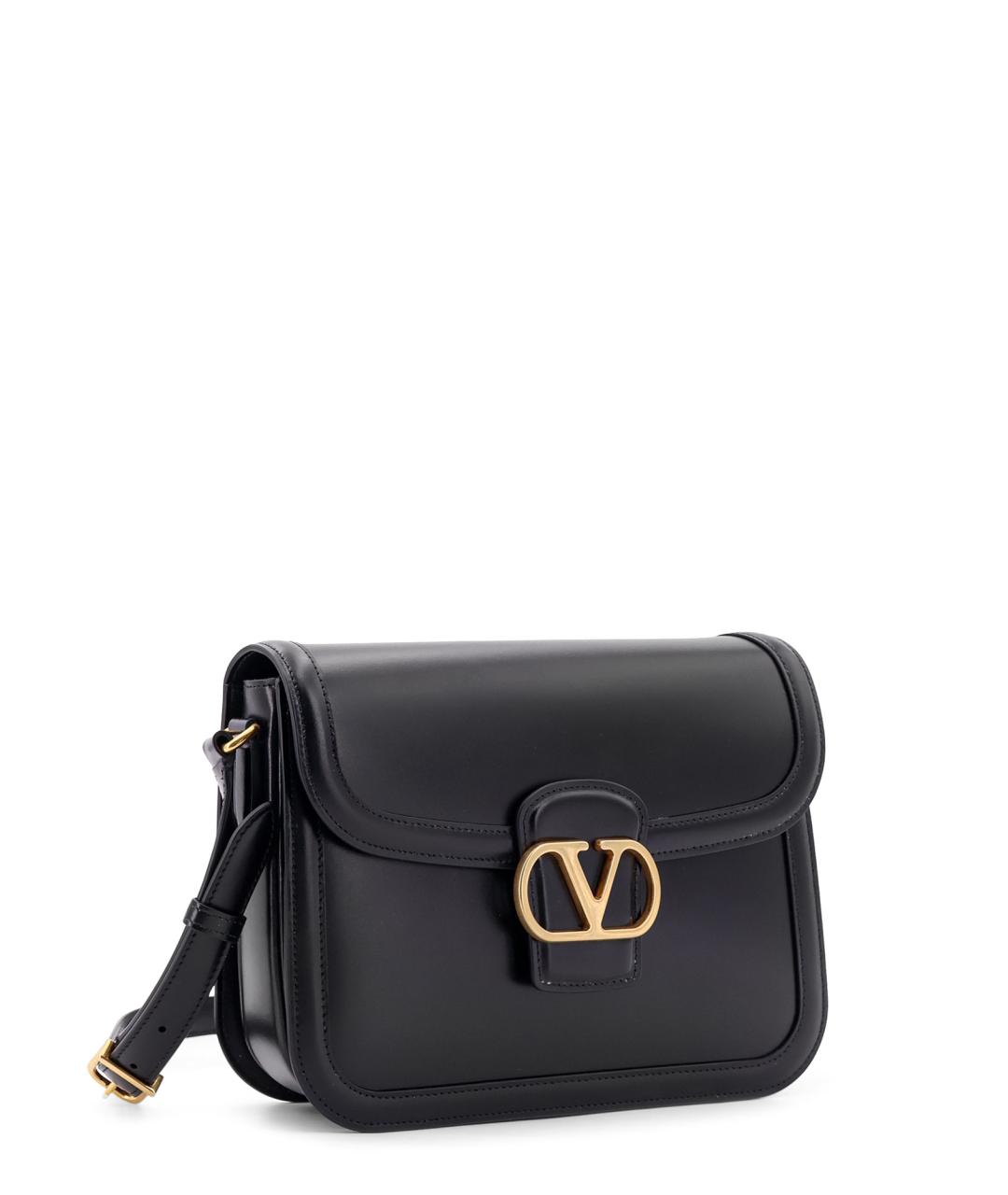 VALENTINO Черная кожаная сумка на плечо, фото 3