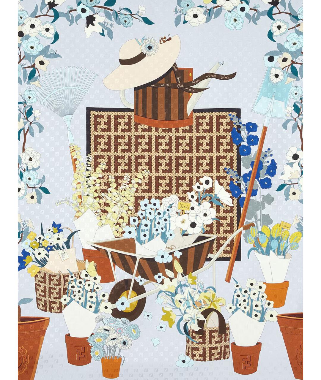 FENDI Мульти шелковый платок, фото 2