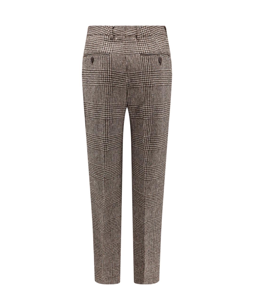 GOLDEN GOOSE DELUXE BRAND Коричневые шерстяные повседневные брюки, фото 3