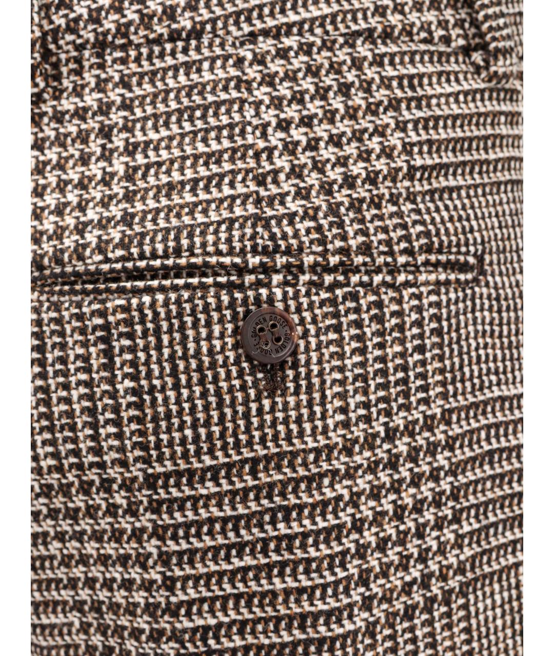 GOLDEN GOOSE DELUXE BRAND Коричневые шерстяные повседневные брюки, фото 4