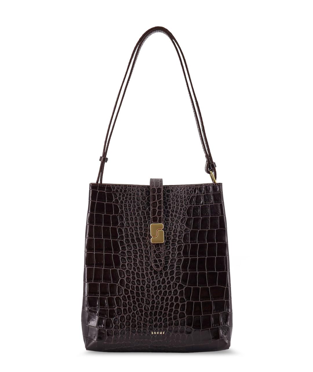 SOEUR Коричневая кожаная сумка тоут, фото 1